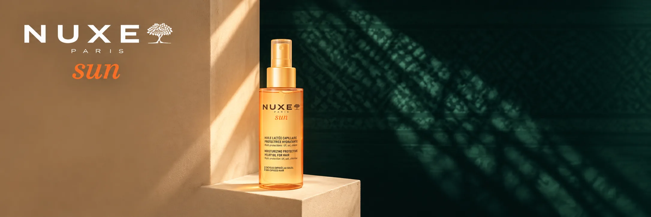 Nuxe Sun — huile lactée capillaire protectrice hydratante