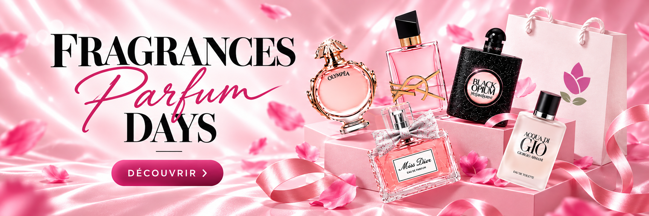 Fragrances Parfum Days — Yves Saint Laurent Libre, Armani Si, Miss Dior, Guerlain Aqua Allegoria et Baccarat Rouge 540 de Maison Francis Kurkdjian. Voir le rayon parfum